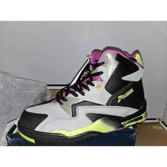 British Knights Dymacel High Tops Size 9.5 Shoes NWT Grey/lime Green/cobal #207